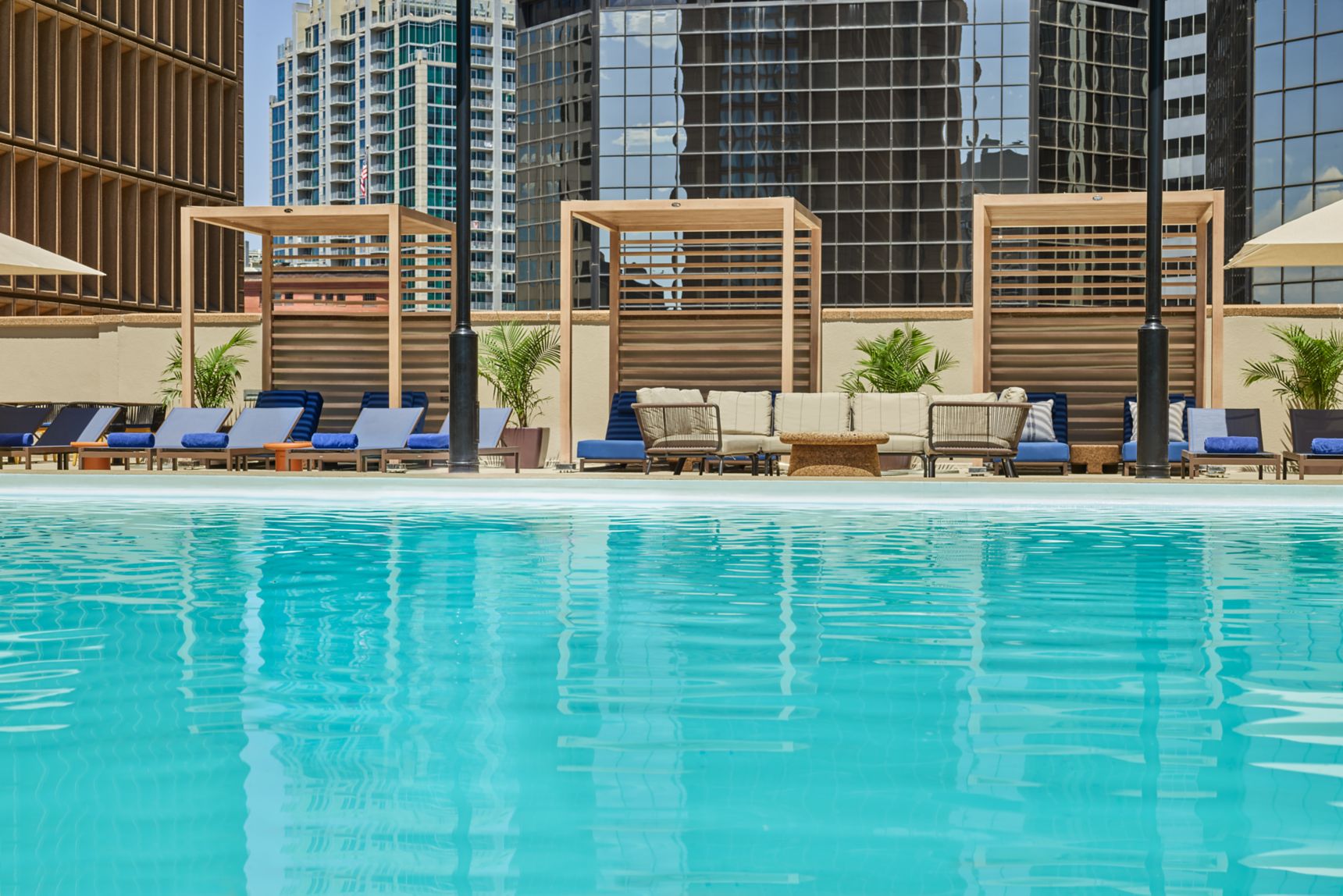 Pool side hotel image